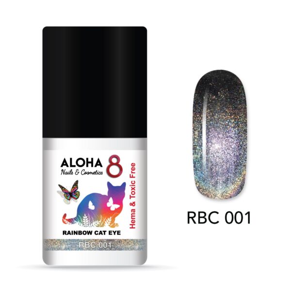ALOHA 8ml – Rainbow Cat Eye Nail Gel Polish / RBC-001
