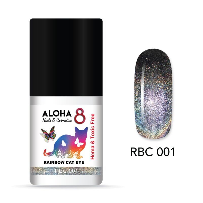 001-2 ALOHA 8ml – Rainbow Cat Eye Nail Gel Polish / RBC-001