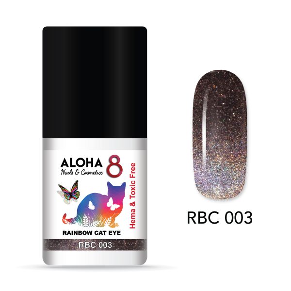 ALOHA 8ml – Rainbow Cat Eye Nail Gel Polish / RBC-003