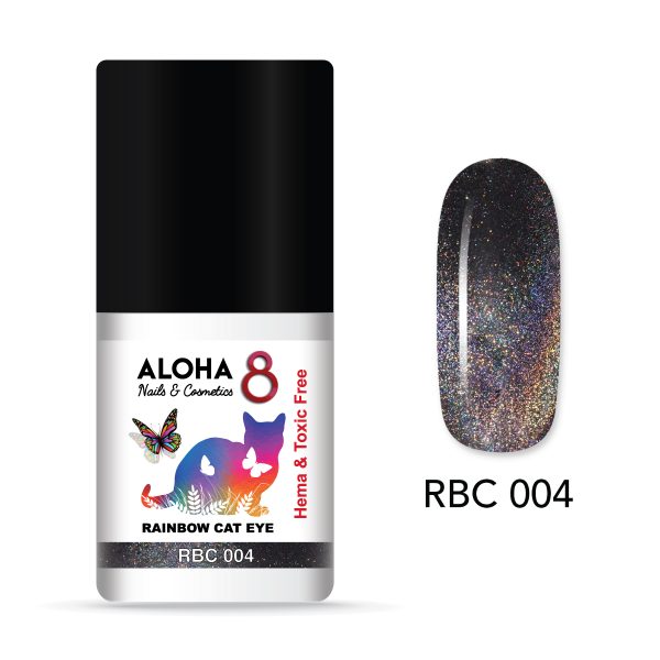 ALOHA 8ml  – Rainbow Cat Eye Nail Gel Polish / RBC-004