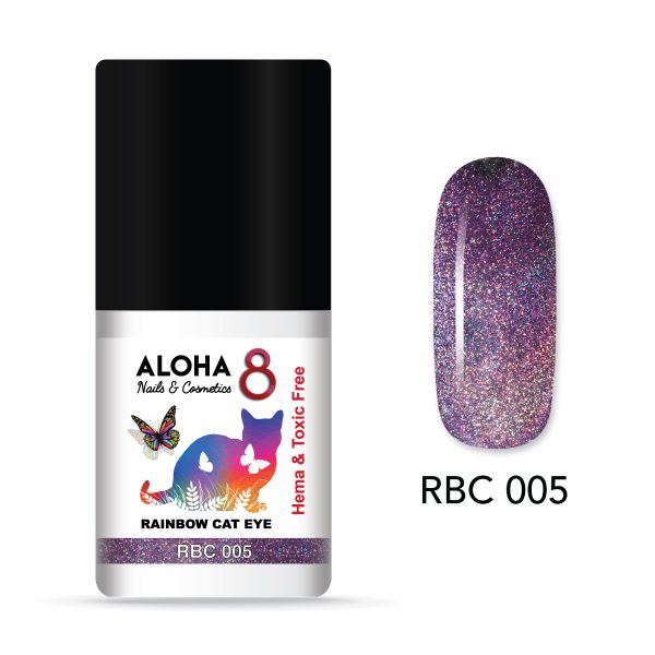 ALOHA 8ml – Rainbow Cat Eye Nail Gel Polish / RBC-005