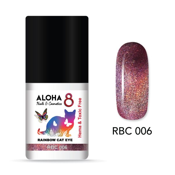 ALOHA 8ml – Rainbow Cat Eye Nail Gel Polish / RBC-006