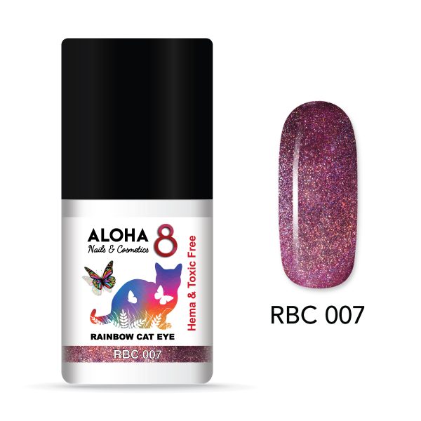 ALOHA 8ml – Rainbow Cat Eye Nail Gel Polish / RBC-007