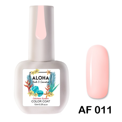 ALOHA 15ml – Color Coat AF 011 / Χρώμα: Απαλό ροζ ροδακινί (Soft Peachy Pink)