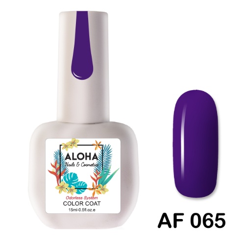 ALOHA 15ml – Color Coat AF 065 / Χρώμα: Μωβ Βατόμουρου (Blackberry)