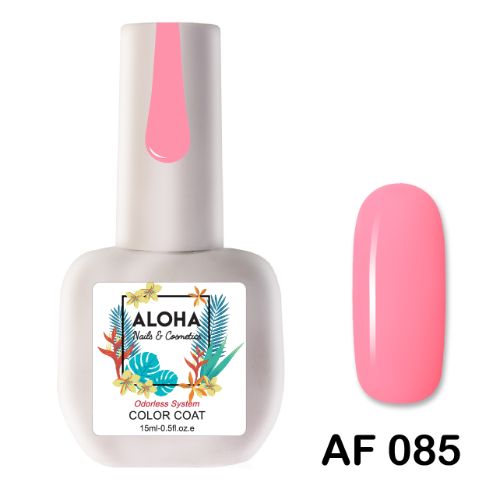 ALOHA 15ml – Color Coat AF 085 / Χρώμα: Έντονο Ροζ Bebe (Intense Baby Pink)