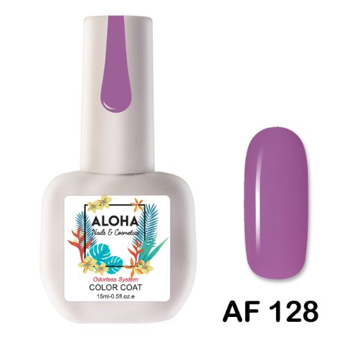 128-1 ALOHA 15ml – Color Coat AF 128 / Χρώμα: Σκούρο τριανταφυλλί παστέλ (Rose pastel)