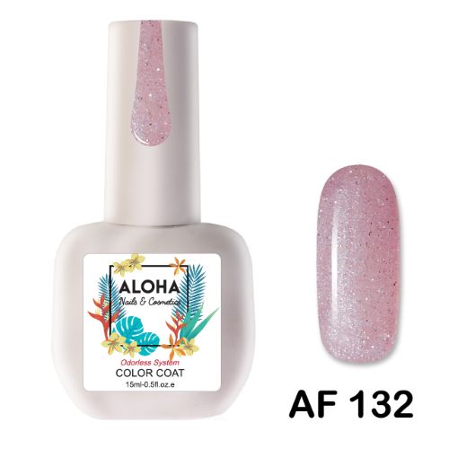 132-1 ALOHA 15ml – Color Coat AF 132 / Χρώμα: Απαλό ροζ Glitter (Soft Pink Glitter)