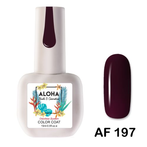 ALOHA 15ml – Color Coat AF 197 / Χρώμα: Σκούρο Μελιτζανί (Dark Aubergine)