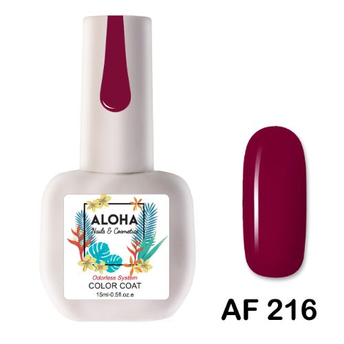 ALOHA 15ml – Color Coat AF 216 / Χρώμα: Κόκκινο Ρουμπινί (Ruby Red)