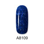 8109 ALOHA 8ml – Color Coat A8109 / Χρώμα: Μπλε Glitter με Ελεκτρίκ Παγιέτα (Blue Glitter with Electric Blue payettes)