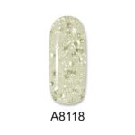 ALOHA 8ml – Color Coat A8118 / Χρώμα: Silver Glitter payette Transparent (Διάφανο ασημί Glitter Παγιέτα)