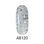 ALOHA 8ml – Color Coat A8120 / Χρώμα: Iridescent Silver Glitter (Ιριδίζον Glitter με ασημί Παγιέτα)
