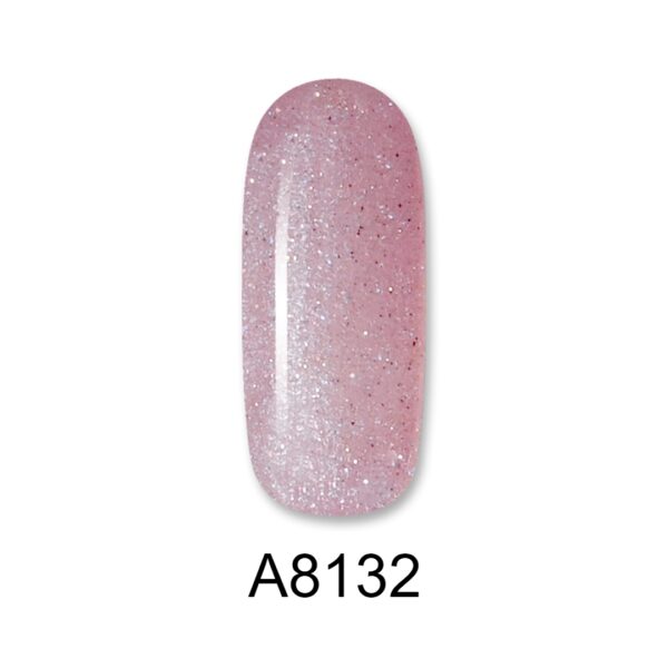 ALOHA 8ml – Color Coat A8132 / Χρώμα: Soft Pink Glitter (Απαλό ροζ Glitter)