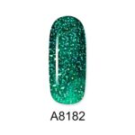 ALOHA 8ml – Color Coat A8182 / Χρώμα: Christmas Tree Green Glitter (Πράσινο Glitter Χριστουγέννων)