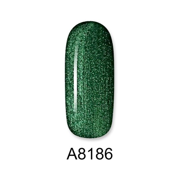 8186 ALOHA 8ml – Color Coat A8186 / Χρώμα: Metallic Green with Green Shimmer (Πράσινο Μεταλλικό με Shimmer)