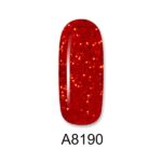 8190 ALOHA 8ml – Color Coat A8190 / Χρώμα: Red Carpet with Red Shimmer (Κόκκινο γιορτινό με κόκκινο Shimmer)