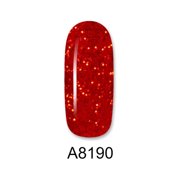 8190 ALOHA 8ml – Color Coat A8190 / Χρώμα: Red Carpet with Red Shimmer (Κόκκινο γιορτινό με κόκκινο Shimmer)