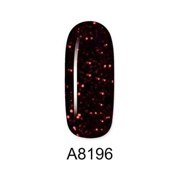 8196 ALOHA 8ml – Color Coat A8196 / Χρώμα: Dark Plum with Bordeaux glitter and payettes (Σκούρο δαμασκηνί με Μπορντώ Glitter και παγιέτα)