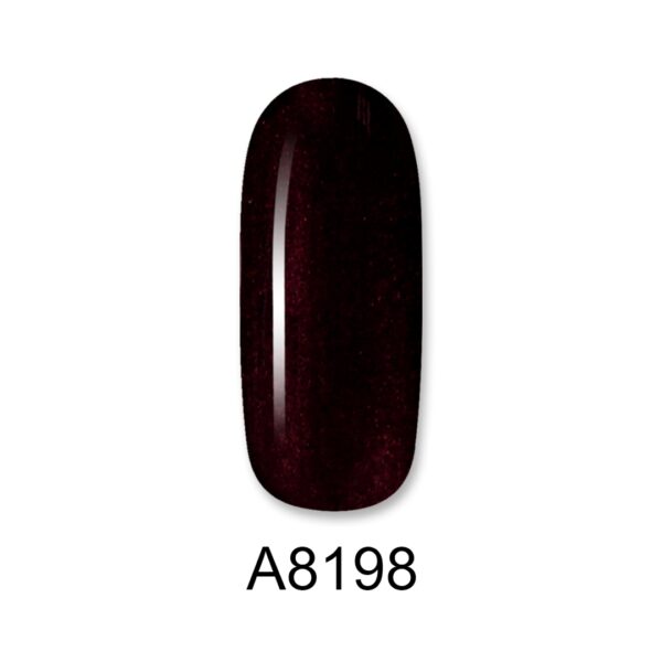 8198 ALOHA 8ml – Color Coat A8198 / Χρώμα: Dark Aubergine Metallic with Chameleon Shimmer (Σκούρο Μελιτζανί Μεταλλικό με Chameleon Shimmer)