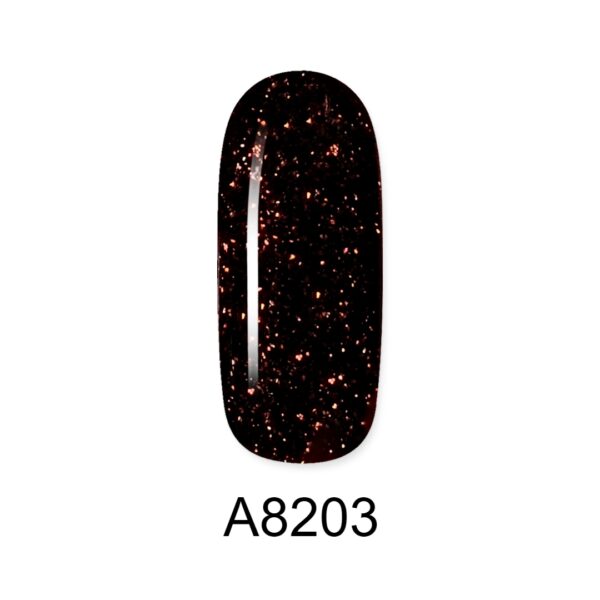 ALOHA 8ml – Color Coat A8203 / Χρώμα: Dark Metallic Brown with Chameleon Shimmer (Σκούρο Μεταλλικό Καφέ με Chameleon Shimmer)