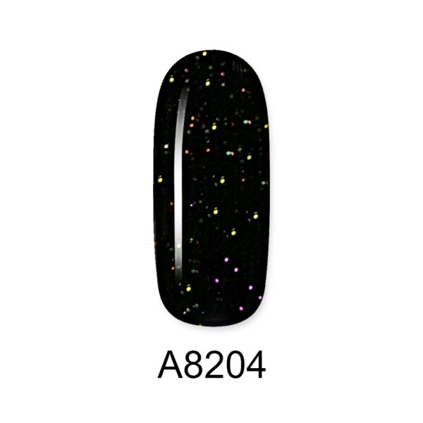 ALOHA 8ml – Color Coat A8204 / Χρώμα: Black with Iridescent Shimmer (Μαύρο με Ιριδίζον Shimmer)