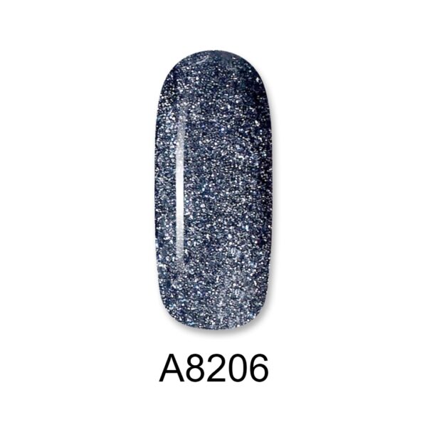 8206 ALOHA 8ml – Color Coat A8206 / Χρώμα: Blue Gray Metallic with Shimmer (Γκρι-μπλε μεταλλικό με Shimmer)