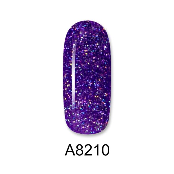 ALOHA 8ml – Color Coat A8210 / Χρώμα: Purple Pixie Glitter (Μωβ Pixie glitter)