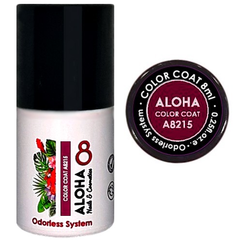 ALOHA 8ml – Color Coat A8215 / Χρώμα: Dark Magenta Ruby (Ρουμπινί Magenta σκούρο)