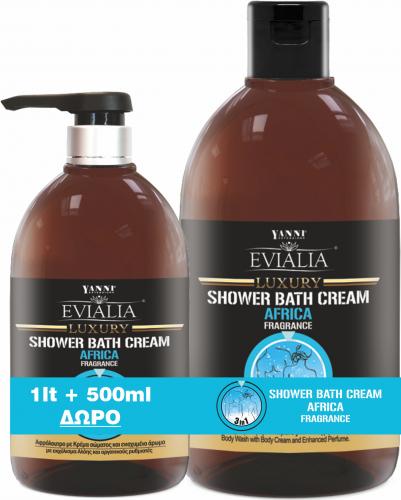 Yanni Evialia Shower Bath Cream Africa Με Κρέμα Σώματος - 1lt + 500ml Refill Δώρο