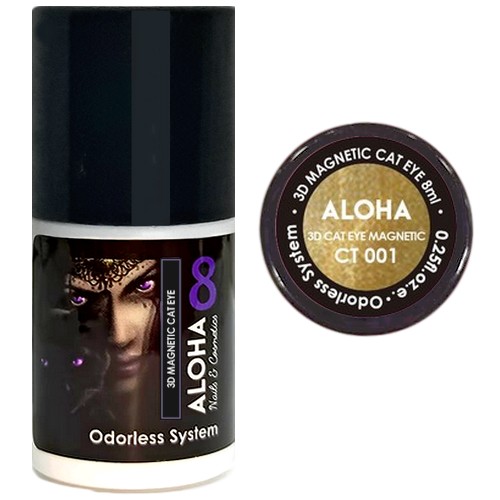 Aloha 8 ml / CT 001 – Χρυσό 3D Magnetic Cat Eye