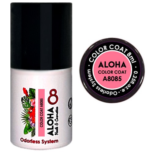 a8085 ALOHA 8ml – Color Coat A8085 / Χρώμα: Έντονο Ροζ Bebe (Intense Baby Pink)