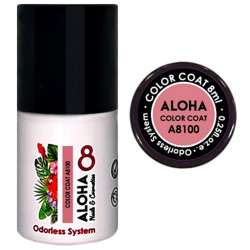 a8100 ALOHA 8ml – Color Coat A8100 / Χρώμα: Nude Ροζ Παστέλ (Pastel Pink Nude)