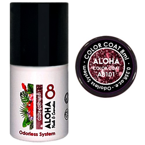 a8101 ALOHA 8ml – Color Coat A8101 / Χρώμα: Ροζ Μπρονζέ Glitter (Pink Bronze Glitter)
