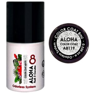 ALOHA 8ml – Color Coat A8120 / Χρώμα: Iridescent Silver Glitter (Ιριδίζον Glitter με ασημί Παγιέτα)