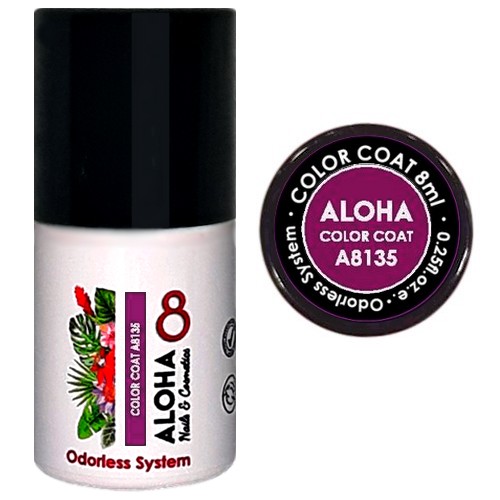 ALOHA 8ml – Color Coat A8135 / Χρώμα: Pastel Aubergine (Μελιτζανί Παστέλ)