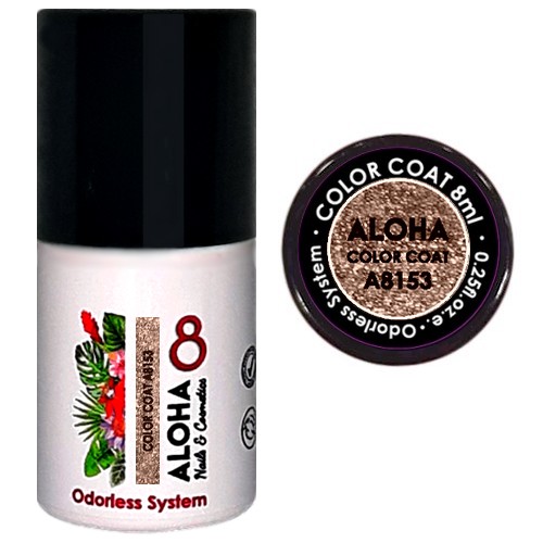 ALOHA 8ml – Color Coat A8153 / Χρώμα: Bronze Glitter (Χάλκινο Glitter)