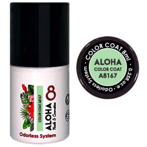 ALOHA 8ml – Color Coat A8168 / Χρώμα: Khaki Green Iridiscent Glitter (Πράσινο χακί ιριδίζον glitter)