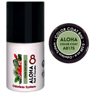 ALOHA 8ml – Color Coat A8184 / Χρώμα: Metallic Dark Green with Glitter (Πράσινο σκούρο μεταλλικό με Glitter)