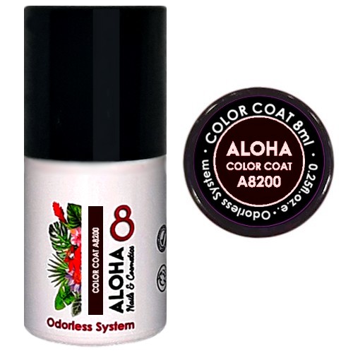 ALOHA 8ml – Color Coat A8200 / Χρώμα: Dark Redish Brown (Σκούρο καφέ-κόκκινο)