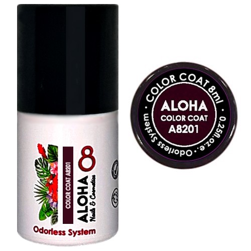 ALOHA 8ml – Color Coat A8201 / Χρώμα: Burgundi (Βουργουνδί)