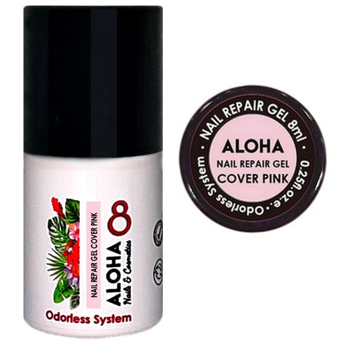 ALOHA 8ml – Nail Repair Gel / Rubber Base για θεραπεία νυχιών, ενισχυμένη με πρωτεΐνες – Χρώμα: Cover Pink