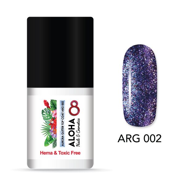 ALOHA 8ml – Aurora Effect Top Coat σε 6 λάμψεις / ARG-002