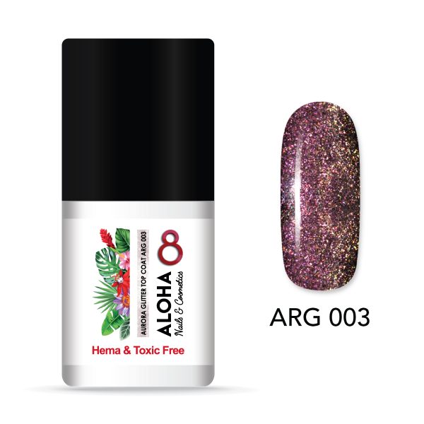 ALOHA 8ml – Aurora Effect Top Coat σε 6 λάμψεις / ARG-003