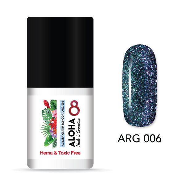 ALOHA 8ml – Aurora Effect Top Coat σε 6 λάμψεις / ARG-006