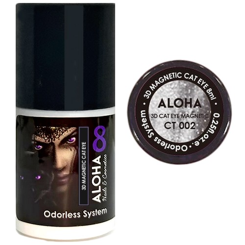 Aloha 8 ml / CT 002 – Ασημί 3D Magnetic Cat Eye