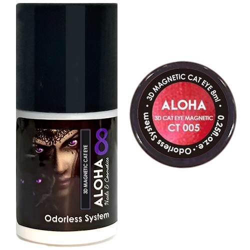 Aloha 8 ml/ CT 005 – Κόκκινο 3D Magnetic Cat Eye