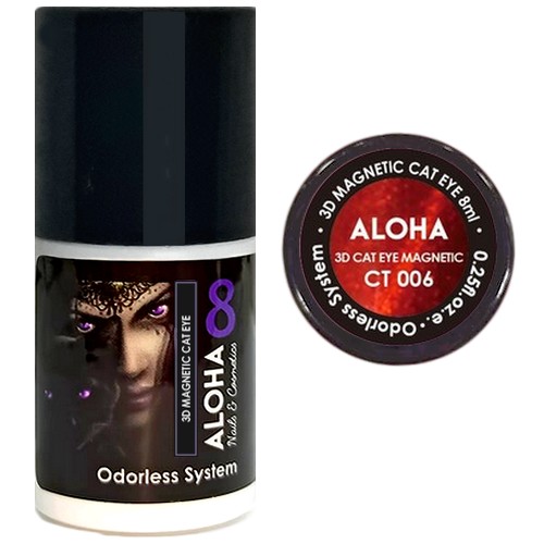 Aloha 8 ml / CT 006 – Εορταστικό Κόκκινο 3D Magnetic Cat Eye