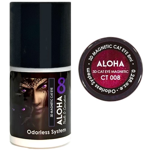 Aloha 8 ml / CT 008 – Μωβ φούξια 3D Magnetic Cat Eye