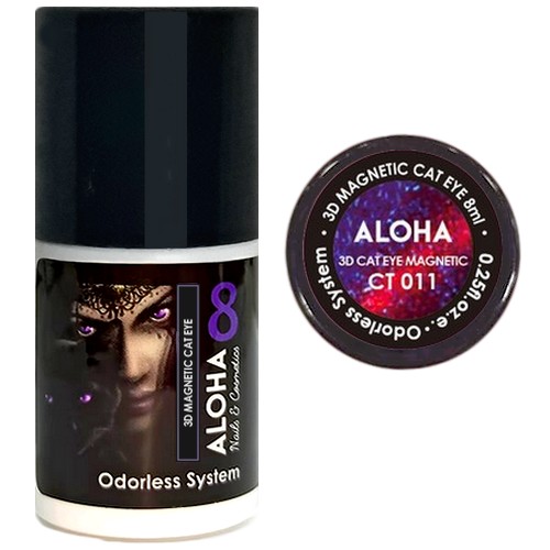 Aloha 8 ml / CT 011 – Μωβ-κόκκινο 3D Magnetic Cat Eye